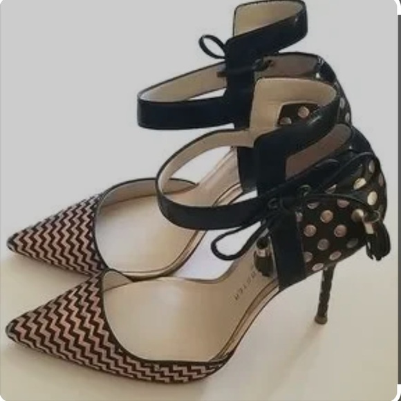 Sophia Webster x J.Crew Gold Black D'Orsay Pump, Size EU 36. - Picture 2 of 7